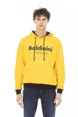 Sweat à capuche homme en coton jaune Baldinini Trend