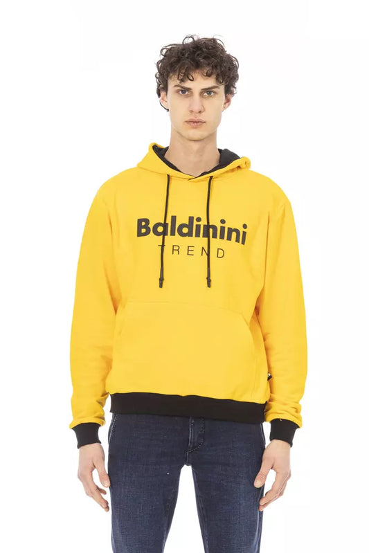 Sweat à capuche homme en coton jaune Baldinini Trend
