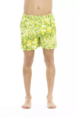 Short de bain pour homme en polyester vert Just Cavalli