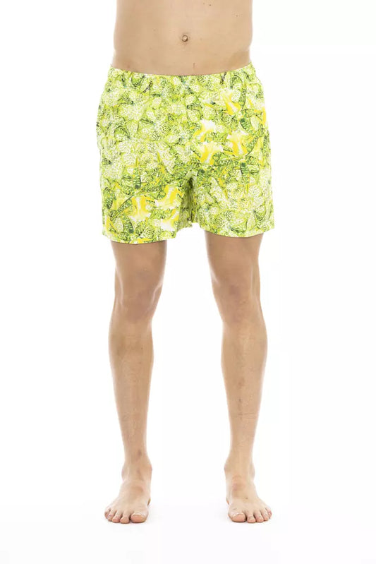 Short de bain pour homme en polyester vert Just Cavalli