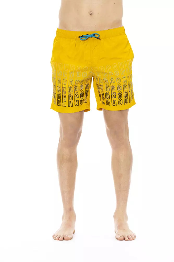 Bikkembergs Yellow Polyester Men Swim Short - Stylish & Comfortable