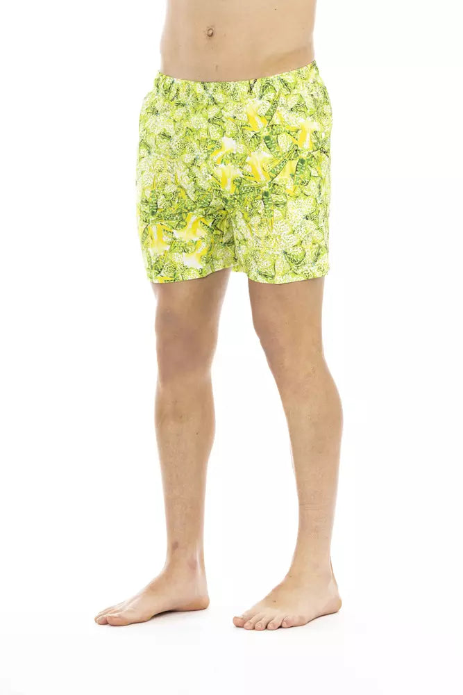 Short de bain pour homme en polyester vert Just Cavalli
