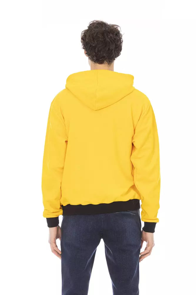 Sweat à capuche homme en coton jaune Baldinini Trend