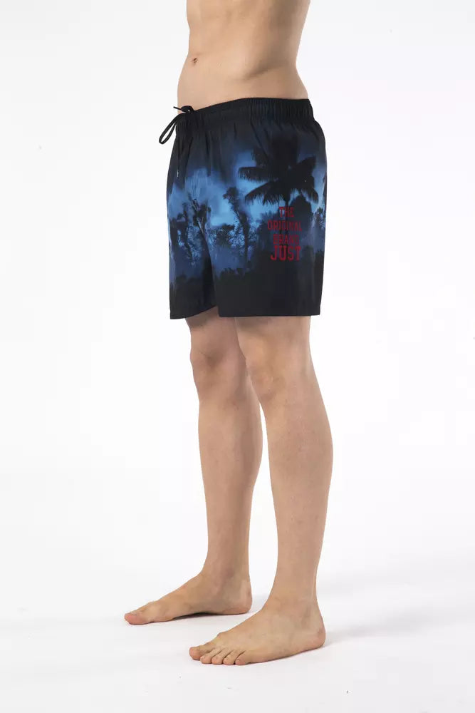 Short de bain noir en polyester pour homme, Just Cavalli