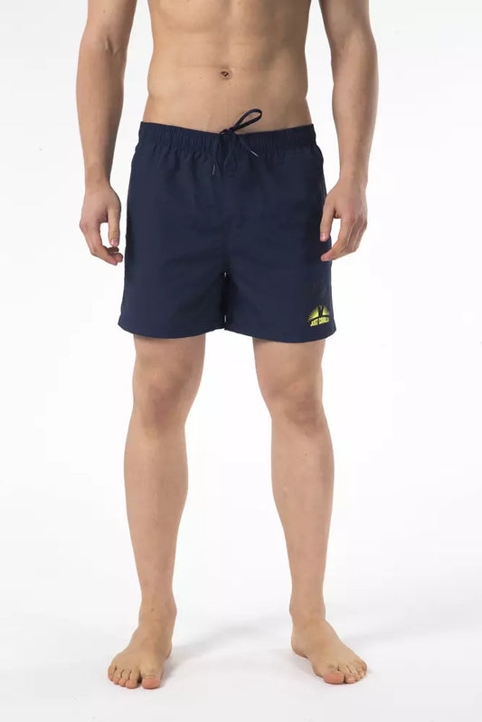 Short de bain bleu en nylon pour homme Just Cavalli