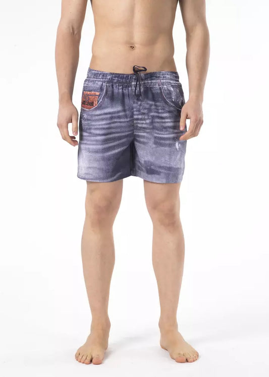 Short de bain pour homme en polyester bleu Just Cavalli