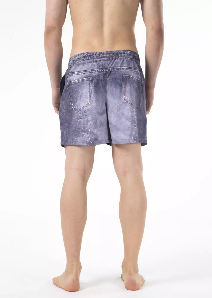 Just Cavalli blauwe zwemshort van polyester voor heren