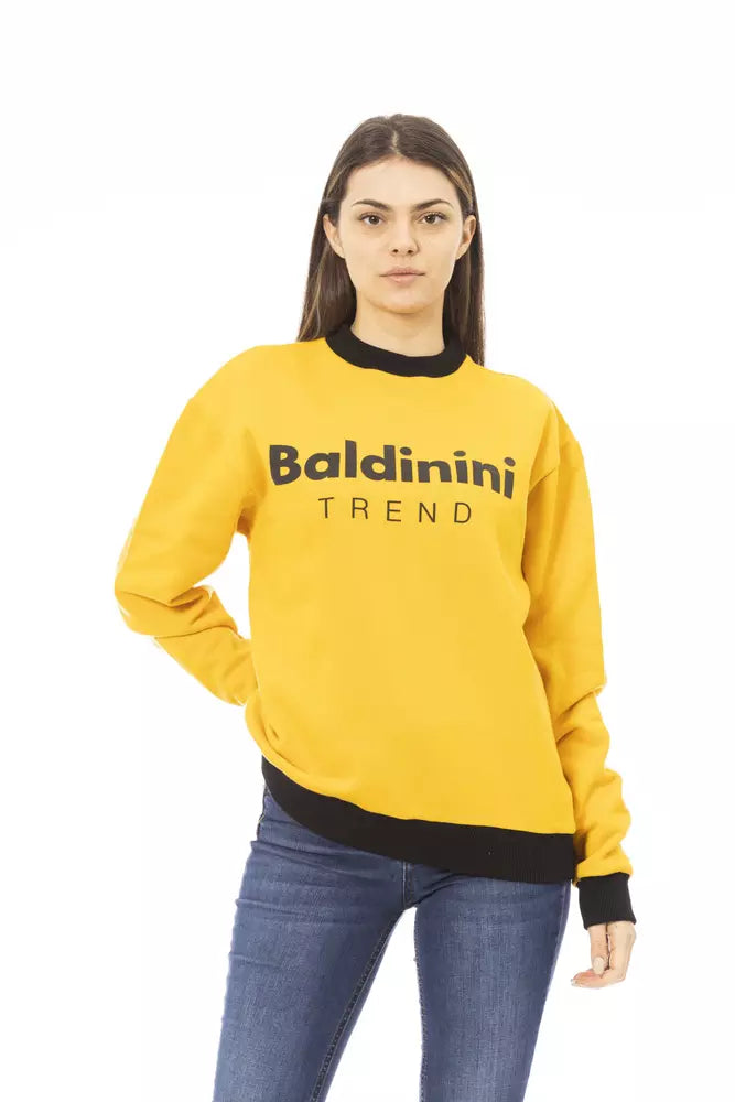 Baldinini Trend Hoodie Femme Jaune en Coton - Confort Luxueux