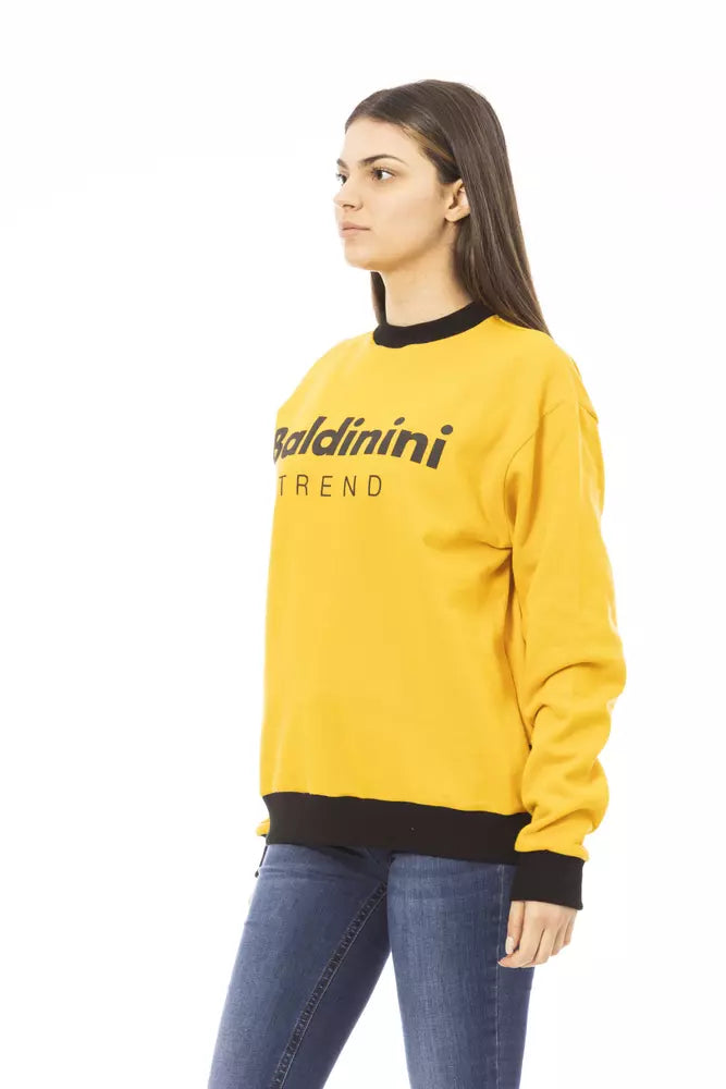 Baldinini Trend Hoodie Femme Jaune en Coton - Confort Luxueux
