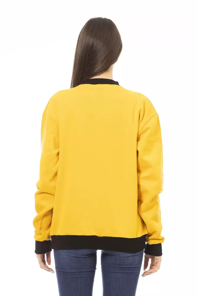 Baldinini Trend Hoodie Femme Jaune en Coton - Confort Luxueux