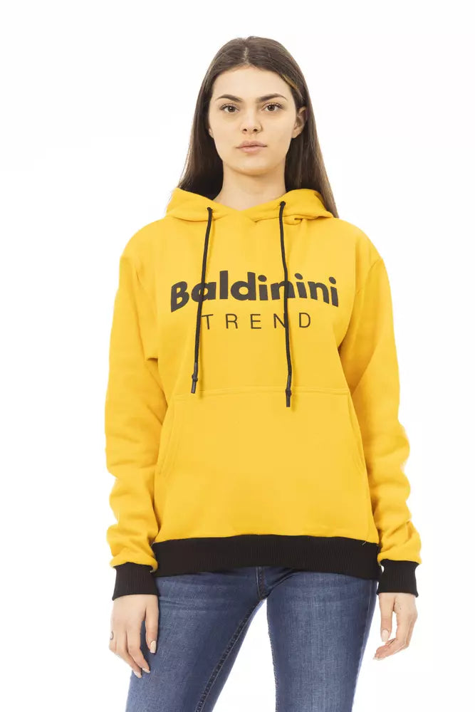 Baldinini Trend Hoodie Femme Jaune en Coton - Chic et Confortable