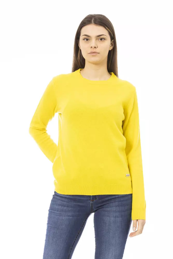 Baldinini Trend Yellow Cashmere Women Sweater - Luxurious Comfort