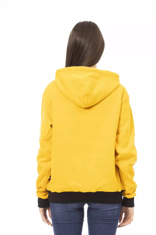 Baldinini Trend Hoodie Femme Jaune en Coton - Chic et Confortable
