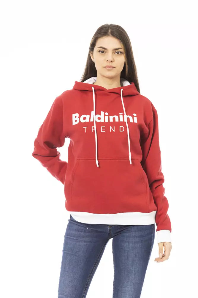 Baldinini Trend Red Cotton Women Hoodie - Élégant et Confortable
