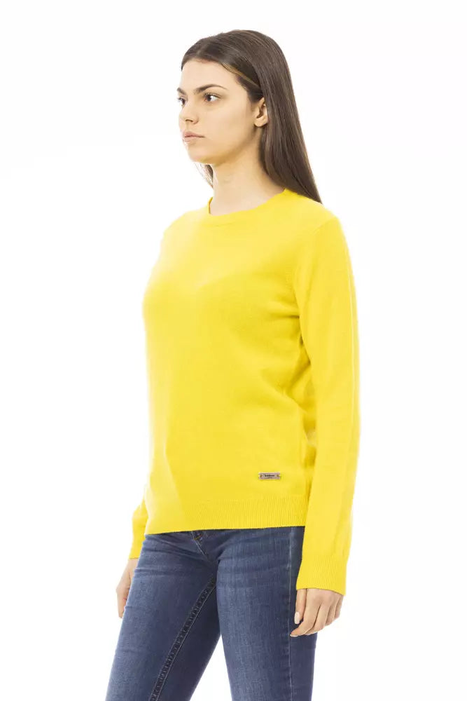 Baldinini Trend Yellow Cashmere Women Sweater - Luxurious Comfort