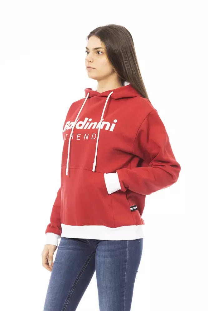 Baldinini Trend Red Cotton Women Hoodie - Élégant et Confortable