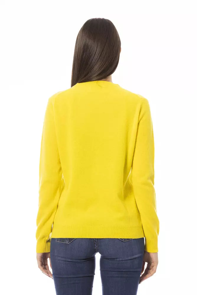 Baldinini Trend Yellow Cashmere Women Sweater - Luxurious Comfort