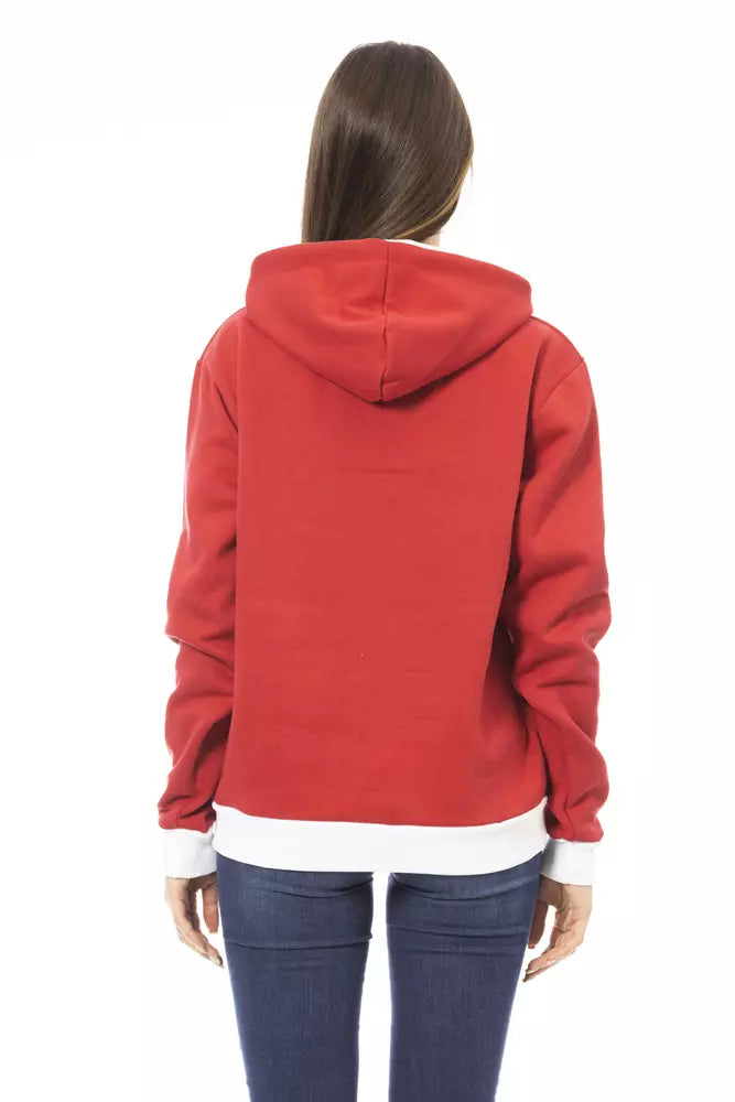 Baldinini Trend Red Cotton Women Hoodie - Élégant et Confortable