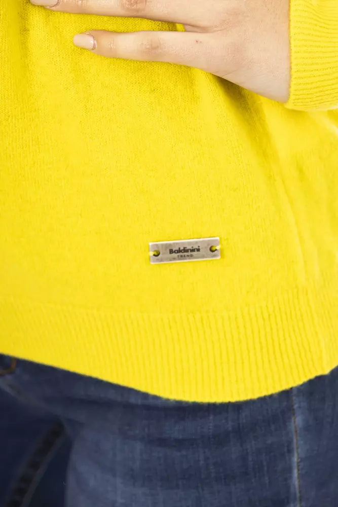 Baldinini Trend Yellow Cashmere Women Sweater - Luxurious Comfort