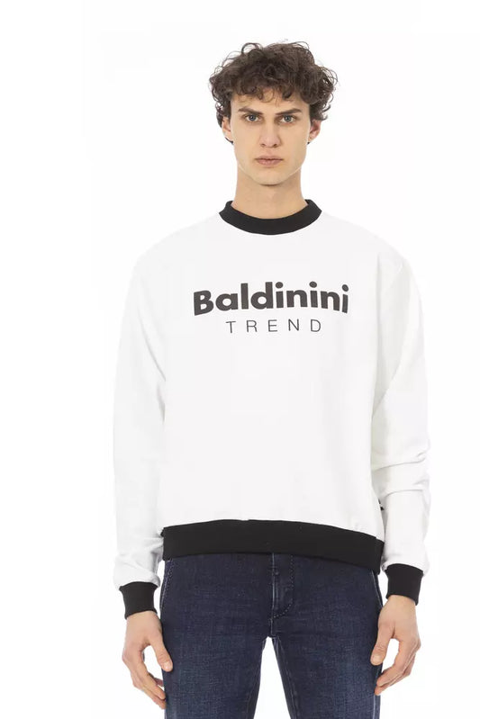 Sweat à capuche blanc en coton pour homme Baldinini Trend