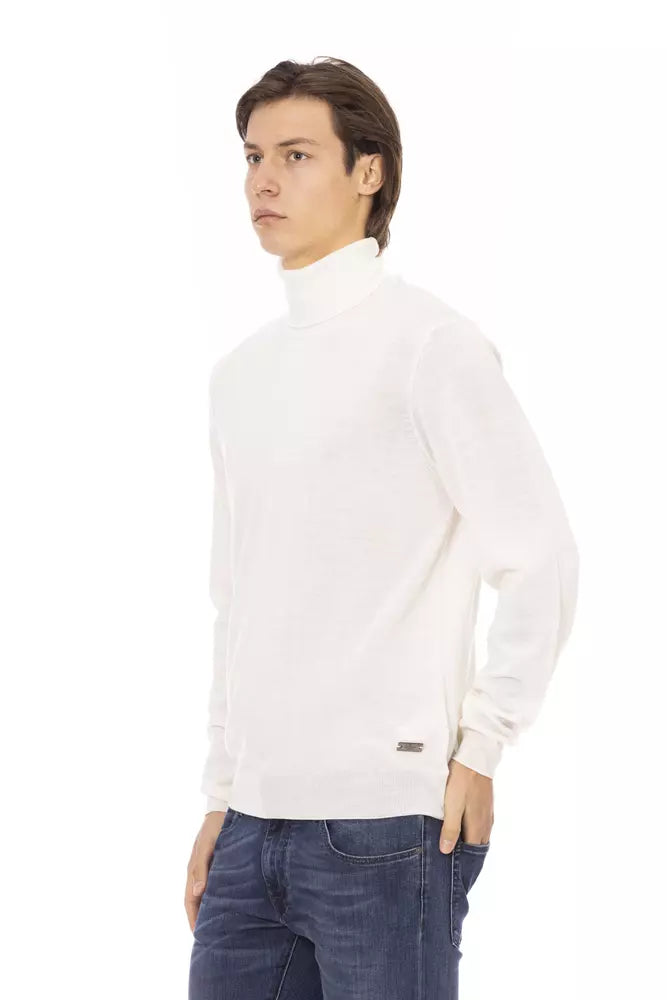 Pull Baldinini Trend blanc en tissu pour homme avec col roulé