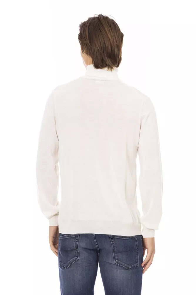 Pull Baldinini Trend blanc en tissu pour homme avec col roulé