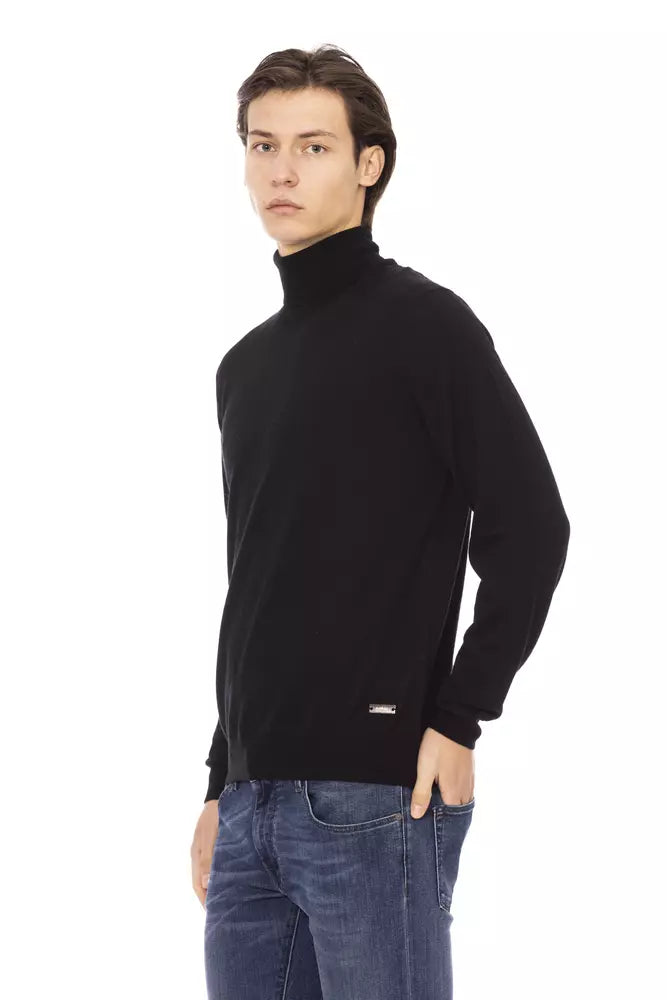 Pull Baldinini Trend en tissu noir pour homme avec col roulé