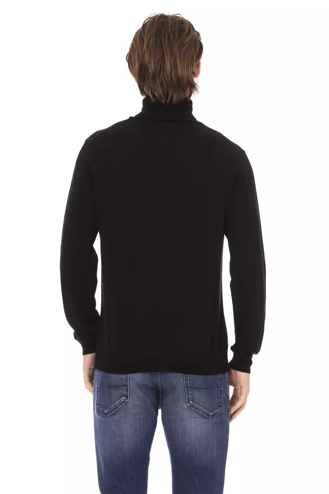 Pull Baldinini Trend en tissu noir pour homme avec col roulé