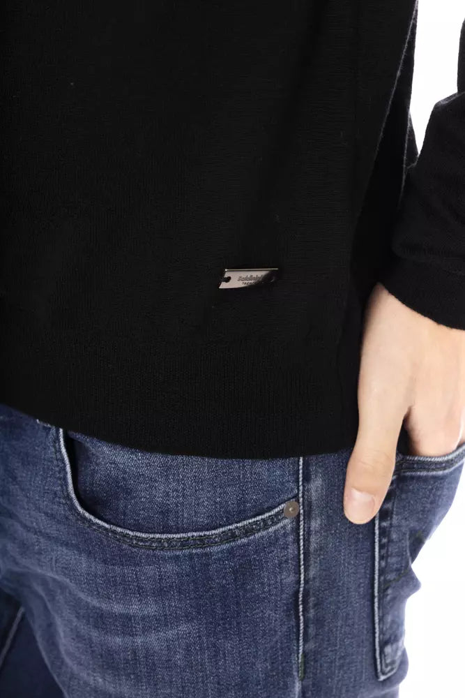 Pull Baldinini Trend en tissu noir pour homme avec col roulé