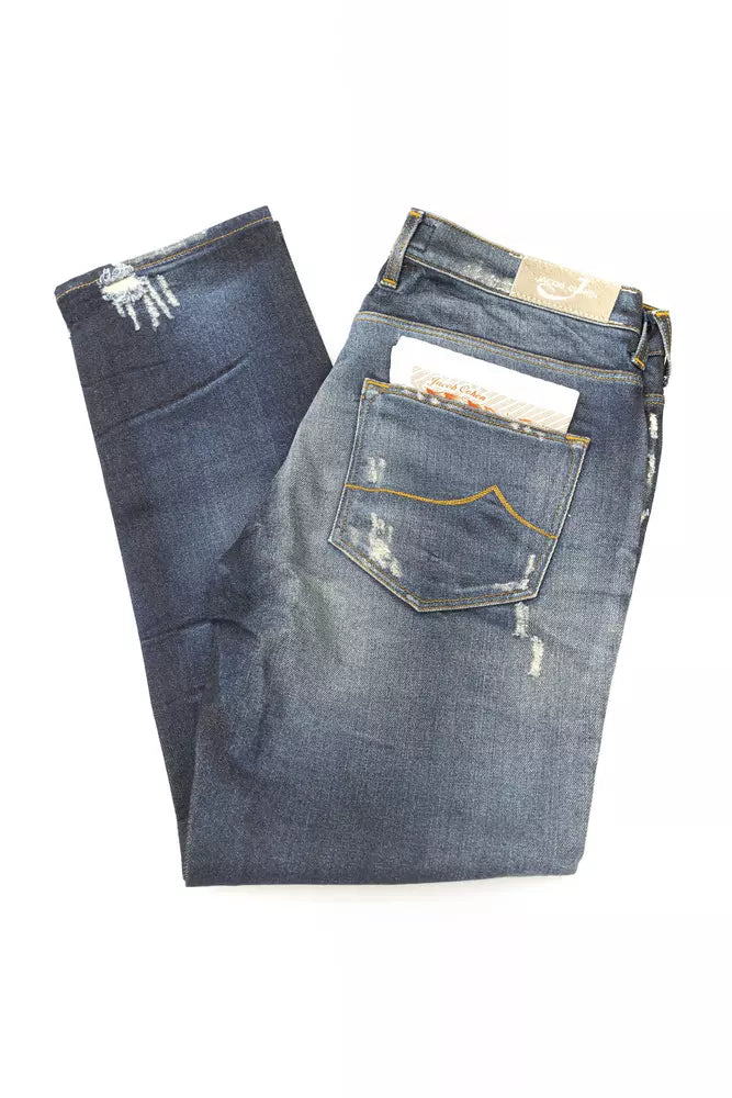 Jacob Cohen Blue Cotton Women's Jean - Luxury Italian Denim