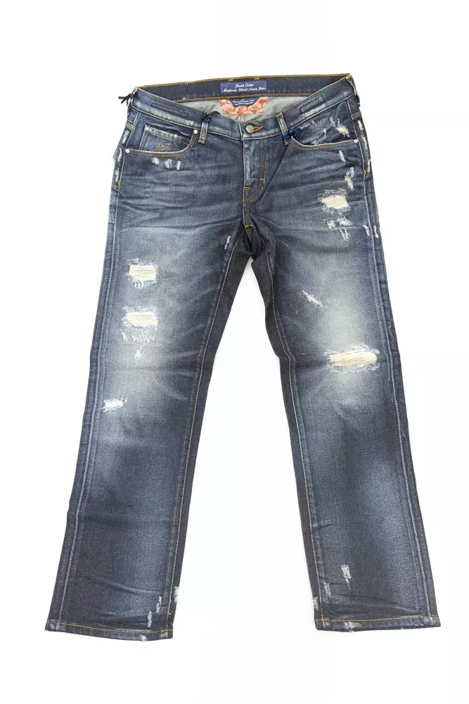 Jacob Cohen Blue Cotton Women's Jean - Luxury Italian Denim