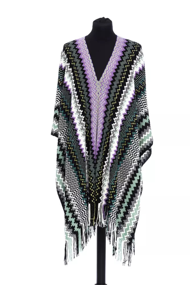 Missoni Poncho en Laine Multicolore Frangé pour Femmes