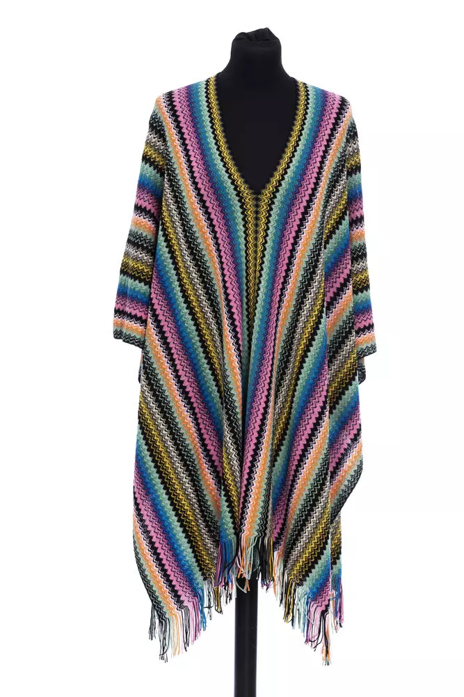 Missoni Multicolor Wool Poncho - Élégance Italienne
