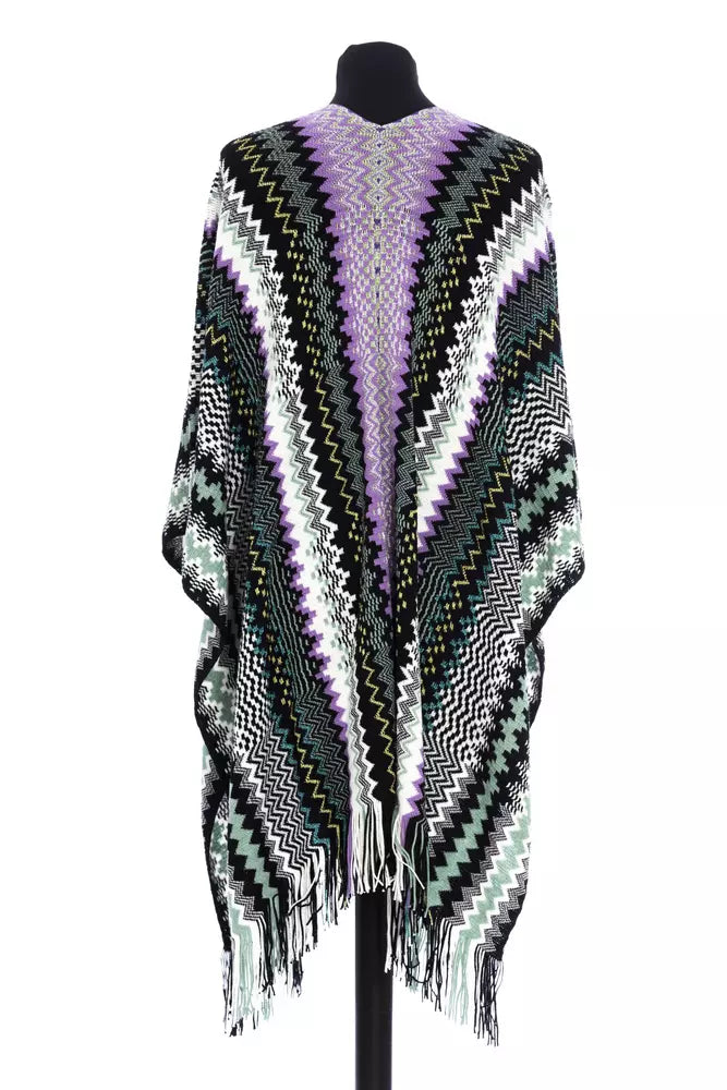 Missoni Poncho en Laine Multicolore Frangé pour Femmes