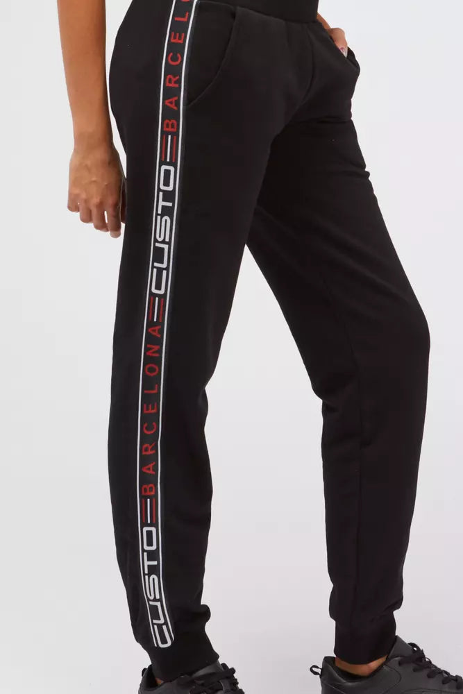 Custo Barcelona Black Cotton Women Sweatpant - Stylish Comfort