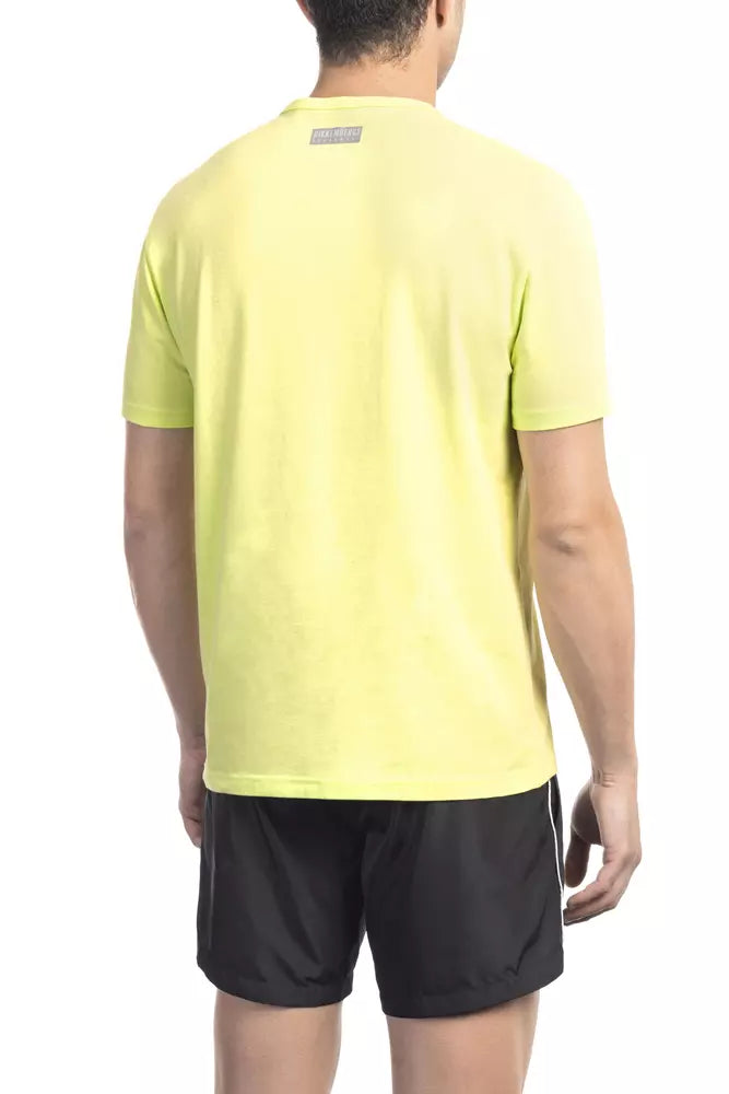 T-shirt homme en coton jaune de Bikkembergs