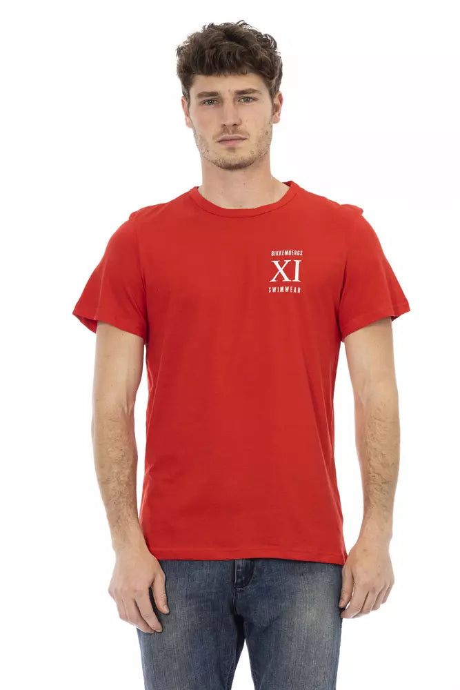 T-shirt rouge en coton pour homme de Bikkembergs