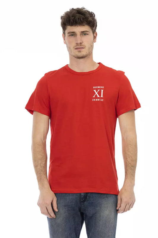 T-shirt rouge en coton pour homme de Bikkembergs