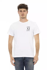 T-shirt blanc élégant avec imprimé devant de Bikkembergs