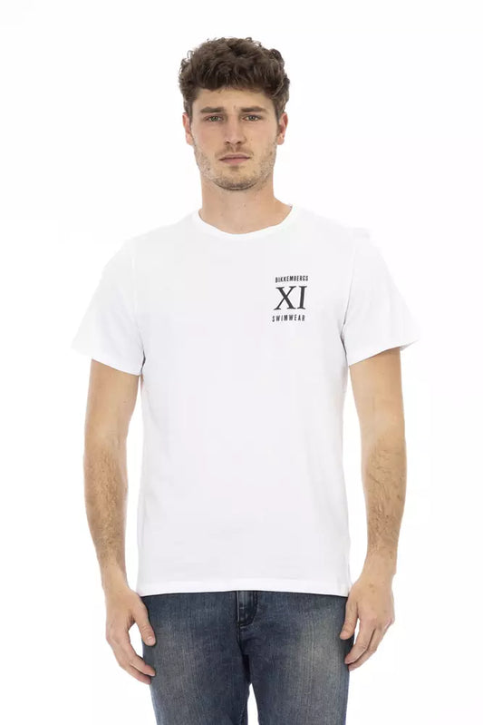 Bikkembergs Elegant T-shirt met witte print op de voorkant