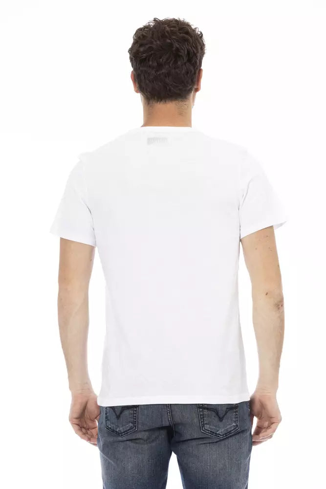 T-shirt blanc élégant avec imprimé devant de Bikkembergs