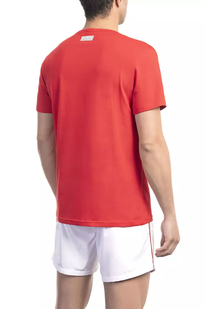T-shirt rouge en coton pour homme de Bikkembergs