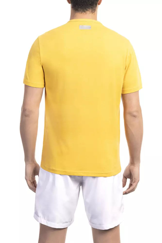 T-shirt homme en coton jaune de Bikkembergs