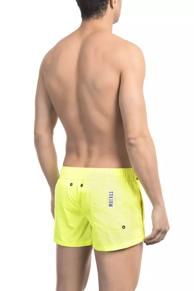 Bikkembergs Black Polyamide Men Swim Shorts with Branded Band