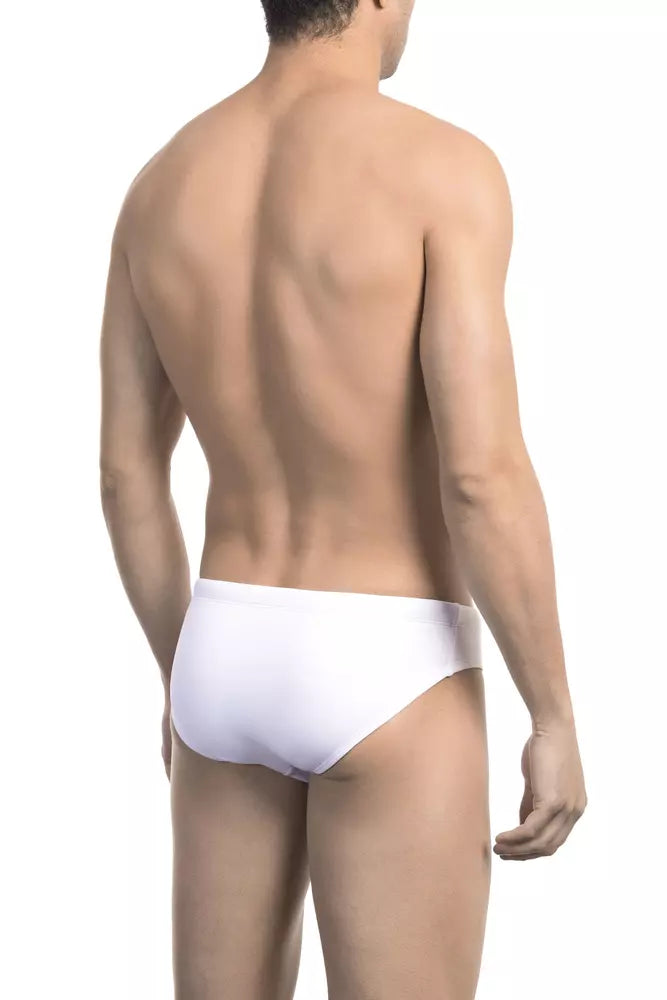 Bikkembergs White Polyamide Men's Swimwear - Speedo Style