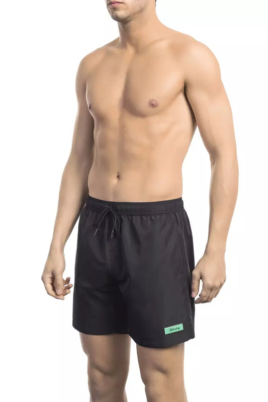 Short de bain noir en polyester pour homme de Bikkembergs