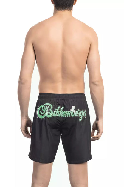 Short de bain noir en polyester pour homme de Bikkembergs