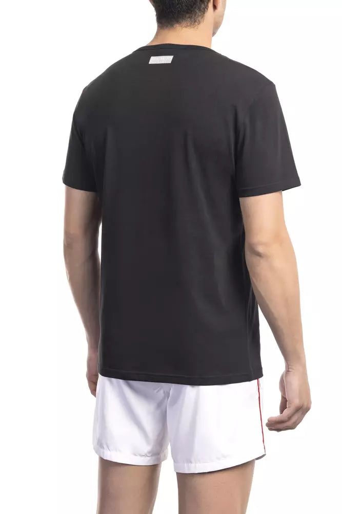 T-shirt homme en coton noir Bikkembergs