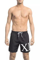 Bikkembergs Black Polyester Swim Shorts - Gradient Design for Men