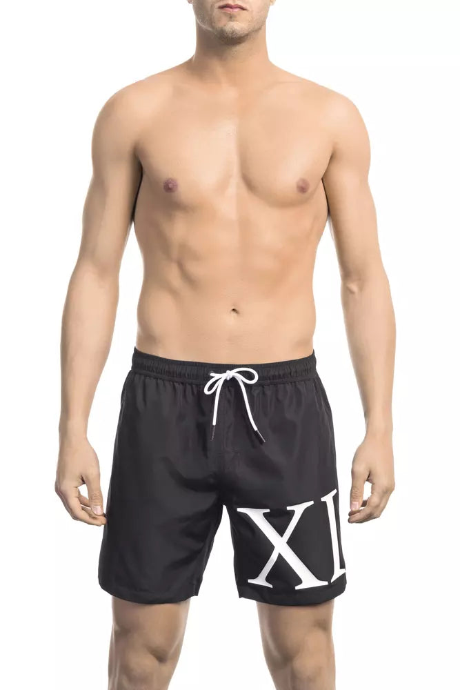 Bikkembergs Black Polyester Swim Shorts - Gradient Design for Men